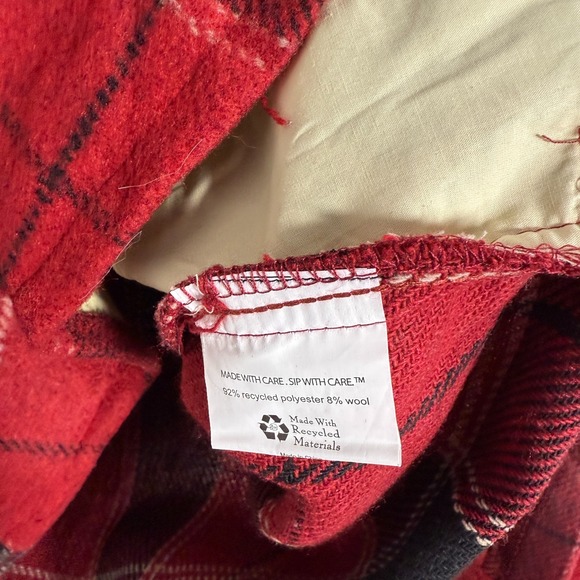 Makers Mark Shirt Mens‎ Medium Red Button Up Flannel Shacket Outdoor Plaid - Picture 7 of 10